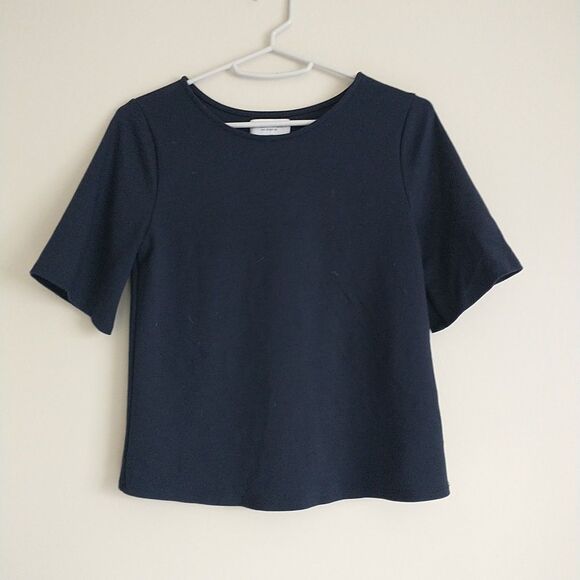 Ripley Rader Tops - Ripley Rader T-shirt Top Womens 2 Navy Blue Short Sleeve Cotton Capsule*READ